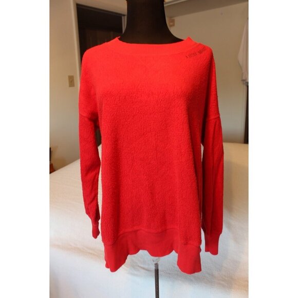 aerie Sweaters - Aerie Fleece Crew Neck Sweater Bright Red size SP textured A Little Naughty